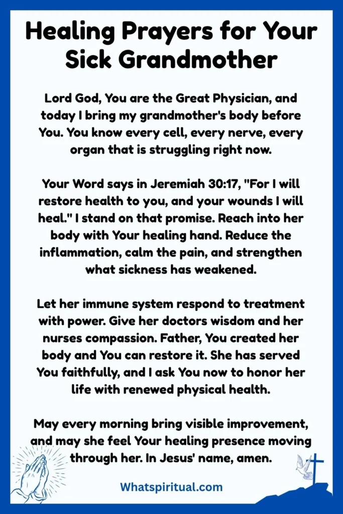 Bedside Healing Prayers for Your Sick Grandmother