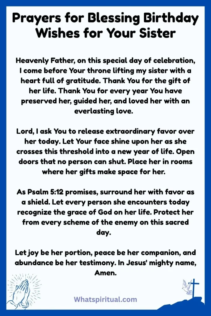 Best Prayers for Blessing Birthday Wishes for Your Sister