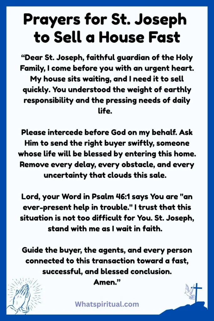 Helpful Prayers for St. Joseph to Sell a House Fast