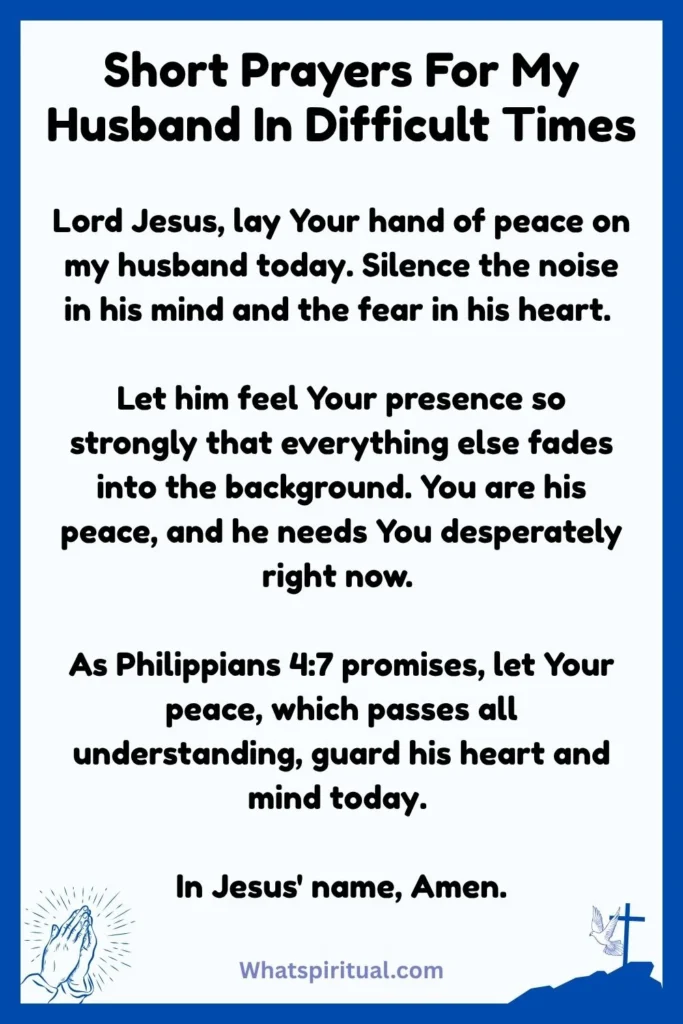 Short Prayers For My Husband In Difficult Times