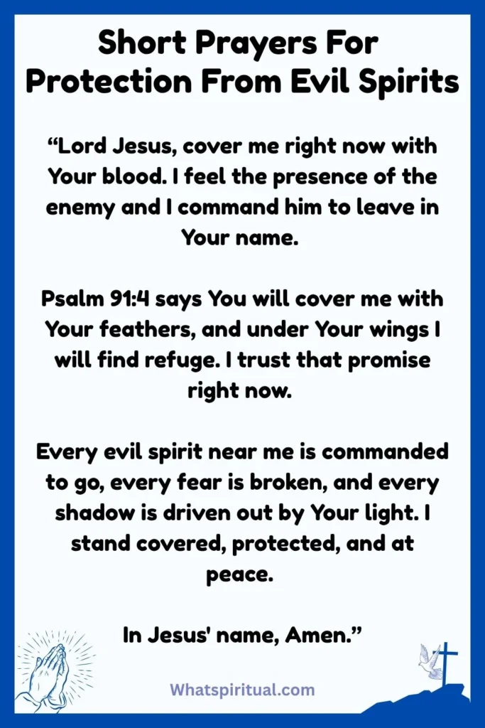 Short Prayers For Protection From Evil Spirits
