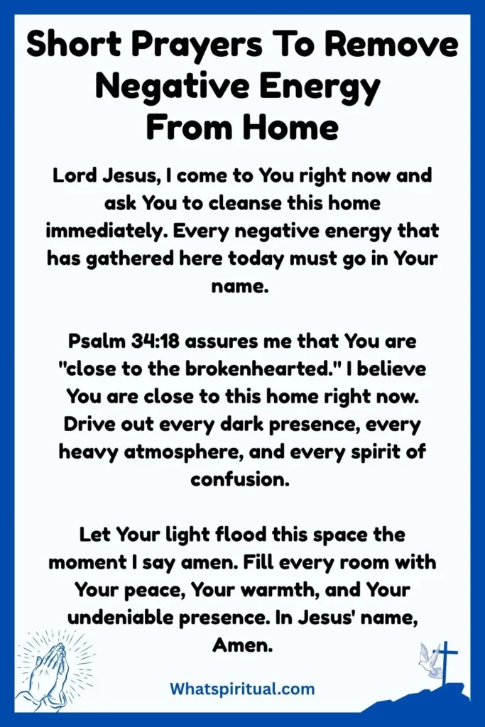 Short Prayers To Remove Negative Energy From Home