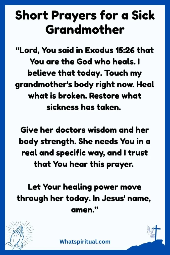 Short Prayers for a Sick Grandmother