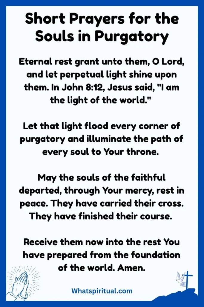 Short Prayers for the Souls in Purgatory