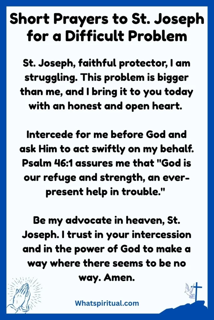 Short Prayers to St. Joseph for a Difficult Problem