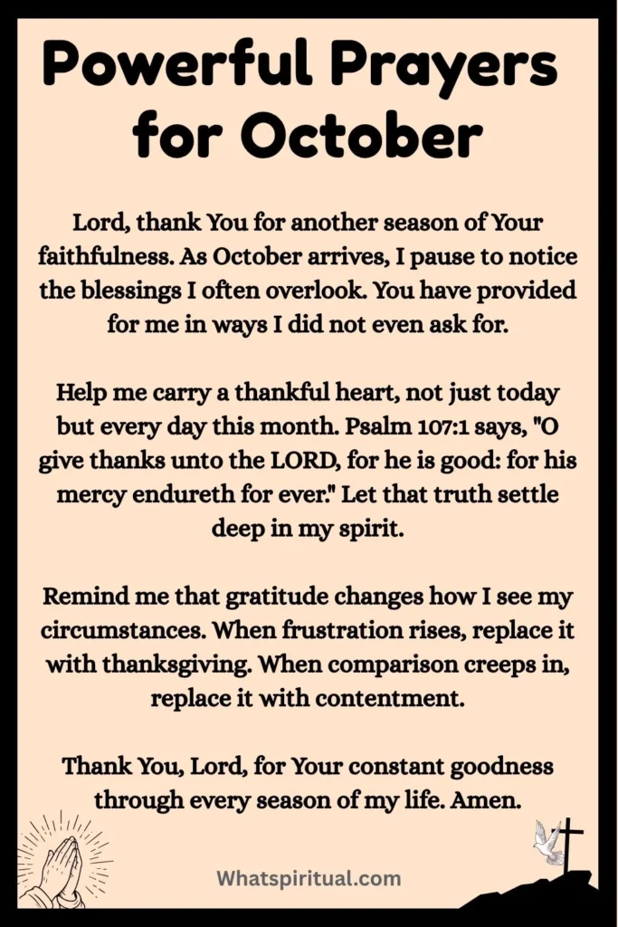 Powerful and Helpful Prayers for October