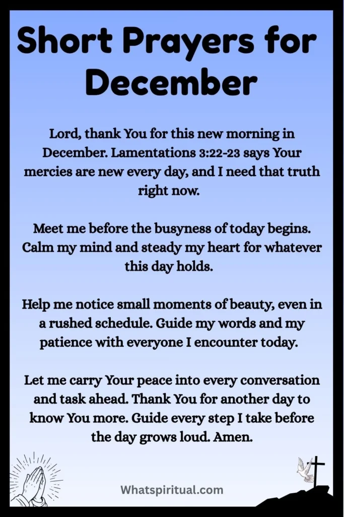 Short Prayers for December