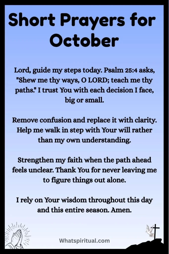 Short Prayers for October